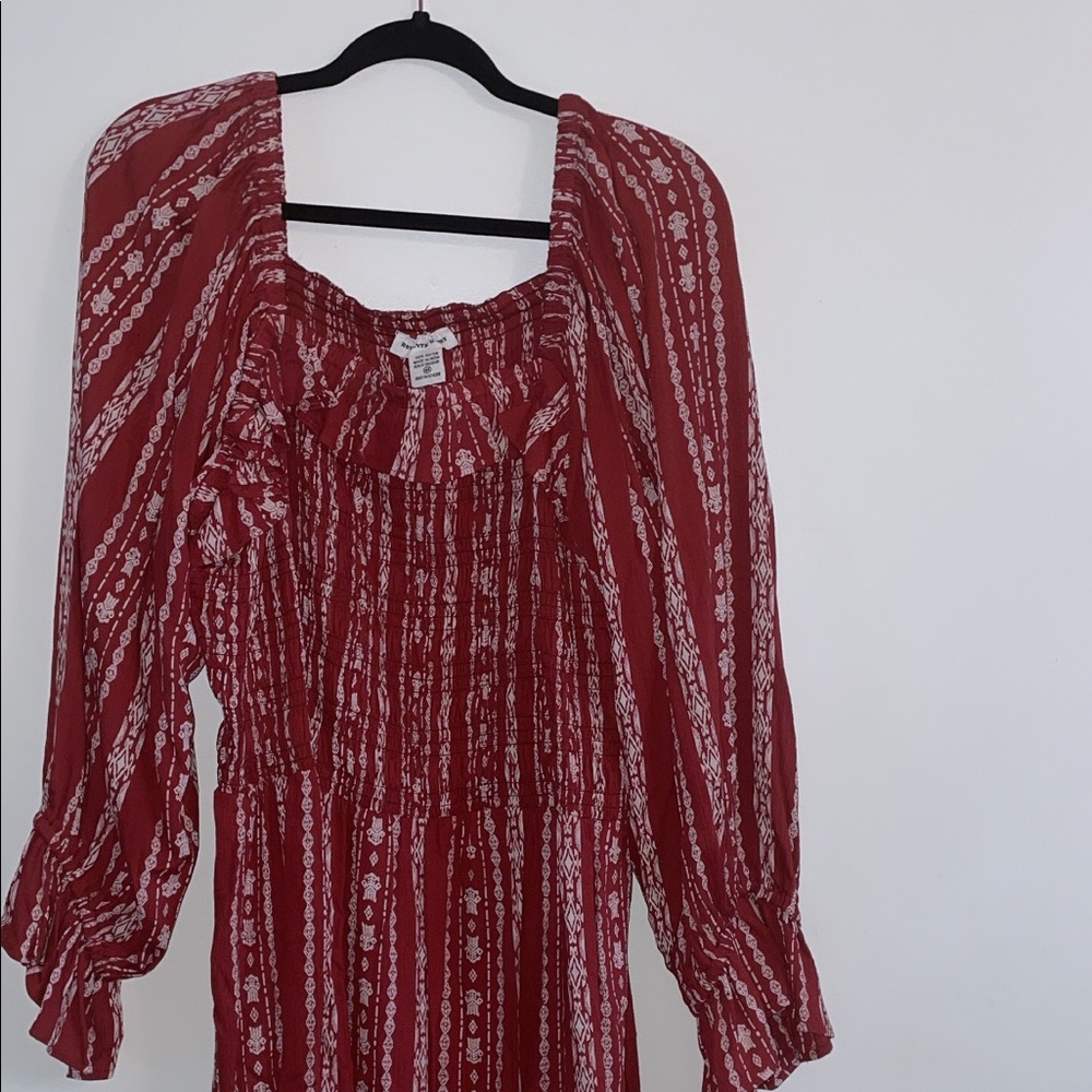 Romantic gypsy boho long sleeve off the shoulder dress